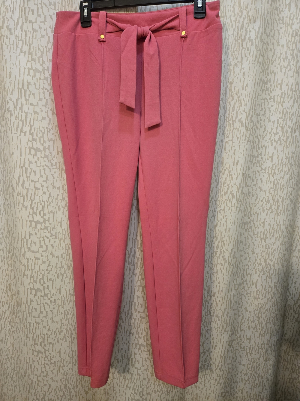 Soho Coral Tie-Waist Straight Leg Pants